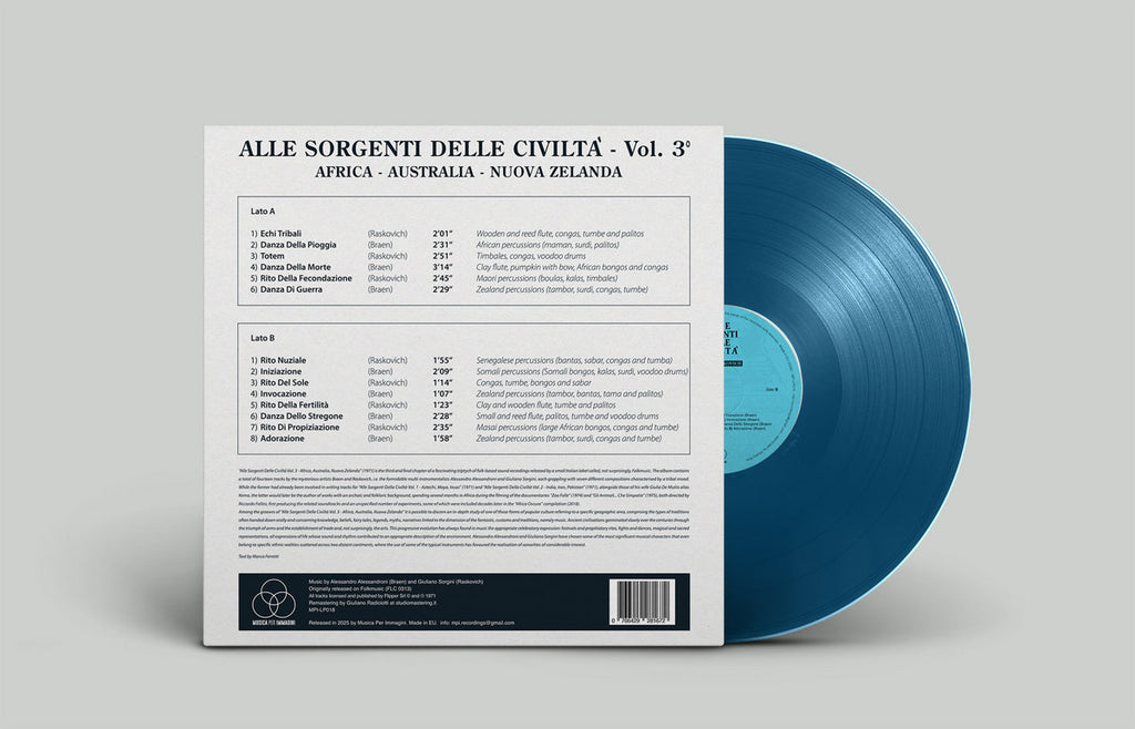 Braen, Raskovich - Alle Sorgenti Delle Civiltá Vol. 3 (Blue Vinyl