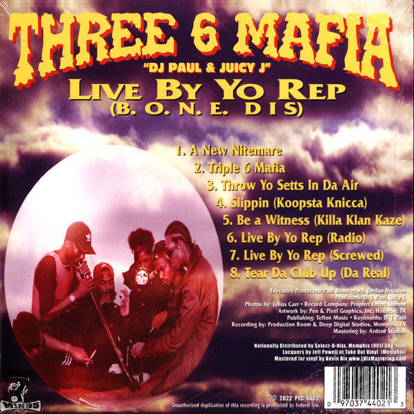 Three 6 Mafia - Live By Yo Rep (B.O.N.E. Dis) (Yellow Vinyl 12