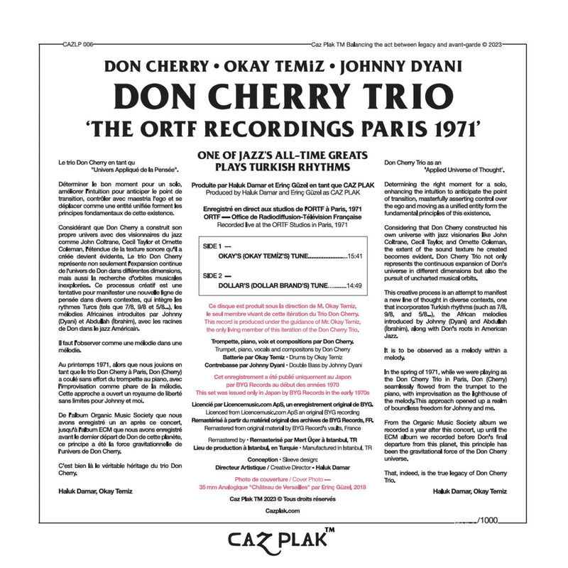 Don Cherry Trio - ORTF Recordings Paris 1971 (LP)