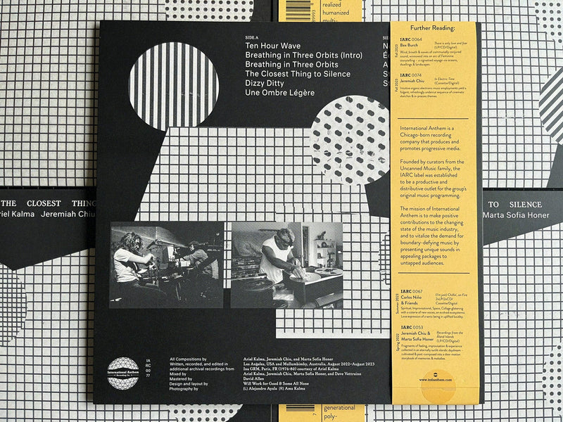 Ariel Kalma, Jeremiah Chiu & Marta Sofia Honer - The Closest Thing to Silence (Silent Gray Color Vinyl LP)