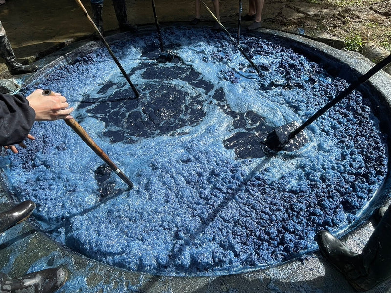 Meditations Shiva Surfing・Kitta Natural Dye Organic Hemp Cotton T-Shirt (琉球藍)