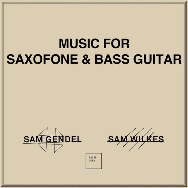 Sam Gendel and Sam Wilkes - Music for Saxofone and Bass Guitar (CS+DL)