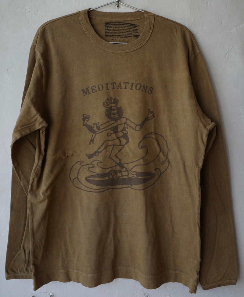 Meditations Shiva Surfing Hand-Dye Organic Cotton L/S T-Shirt (Bamboo Green)