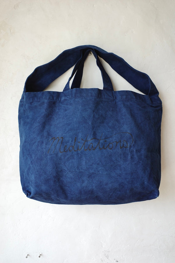 Meditations Indian Indigo Natural Dyeing Organic Cotton Shoulder Bag (Print Logo)