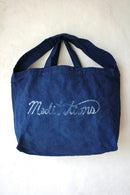 Meditations Indian Indigo Natural Dyeing Organic Cotton Shoulder Bag (Batik Logo)