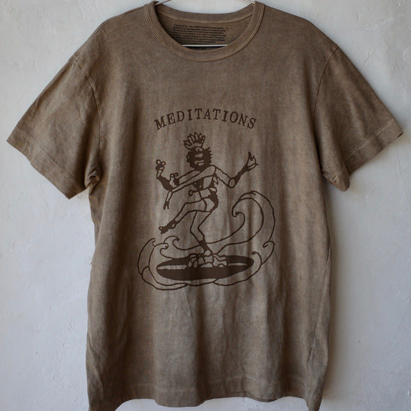 Meditations Shiva Surfing Hand-Dye Organic Cotton T-Shirt (Bamboo Green)