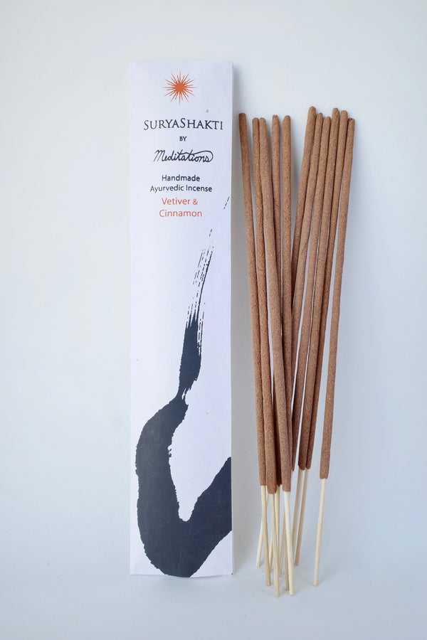 SuryaShakti : Handmade Ayurvedic Incense (Vetiver & Cinnamon)